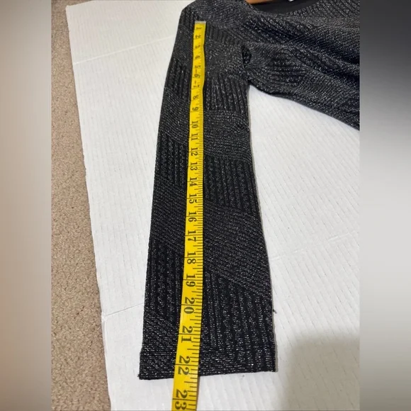 SALE🔥 Holiday Tops Christopher & Banks Women's Black Metallic Tunic Top Size XL - Picture 8 of 8